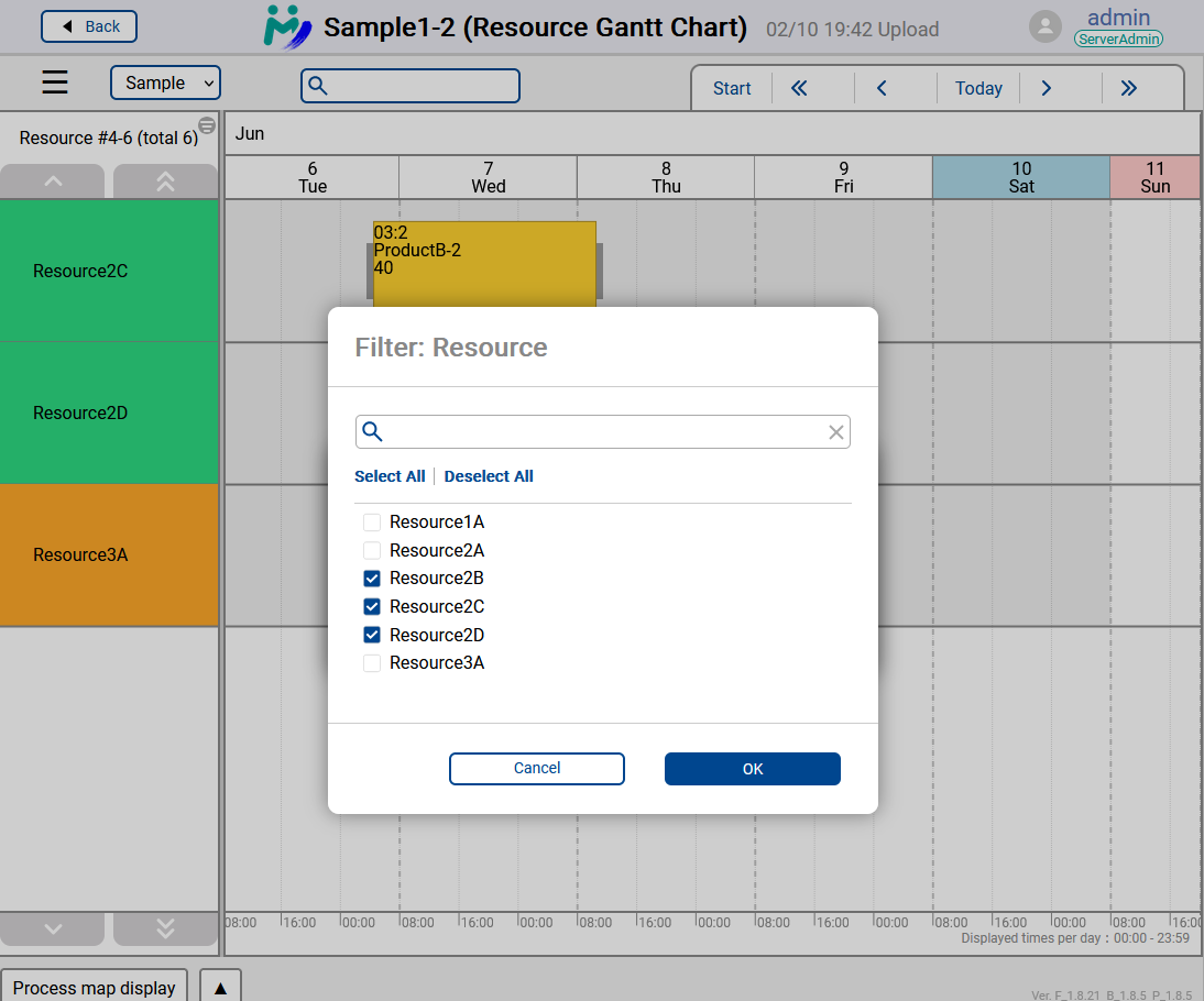 Filters on Resource Gantt Chart